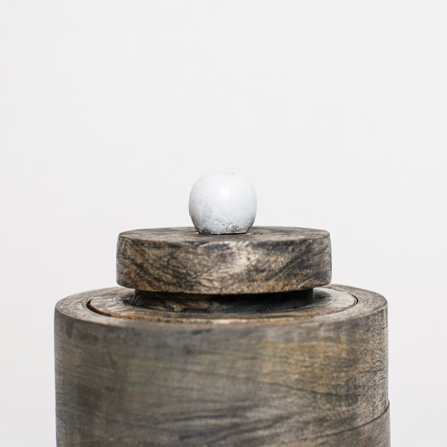 brown wood canister
