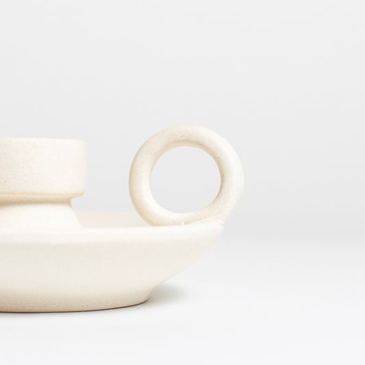 white ceramic candle holder