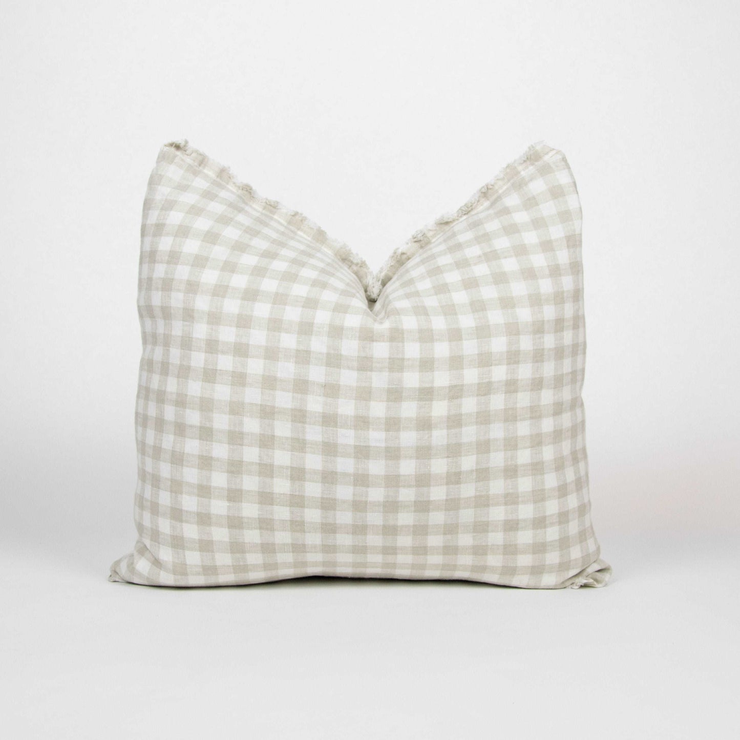 white checkered cushion cover