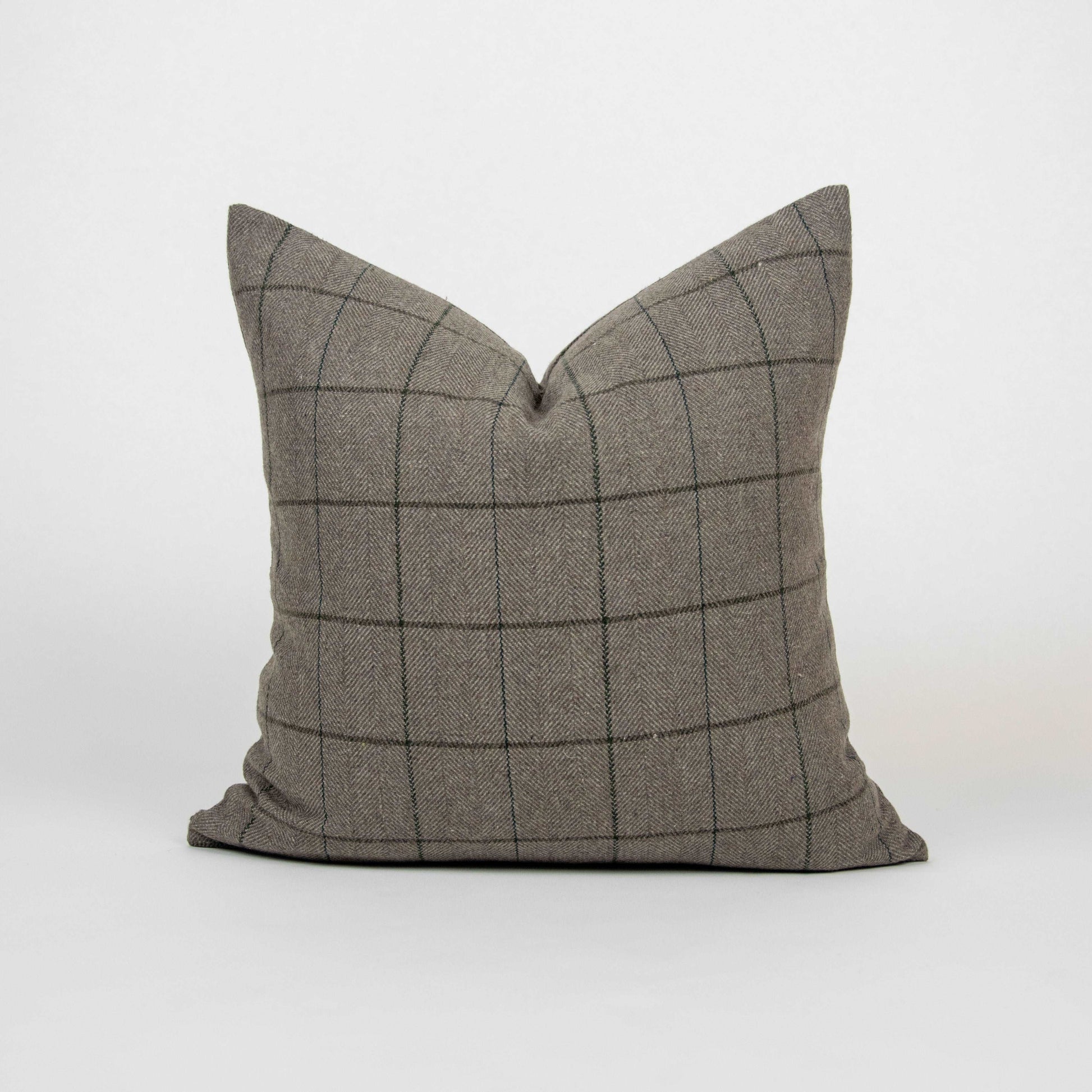 brown checkered cushion