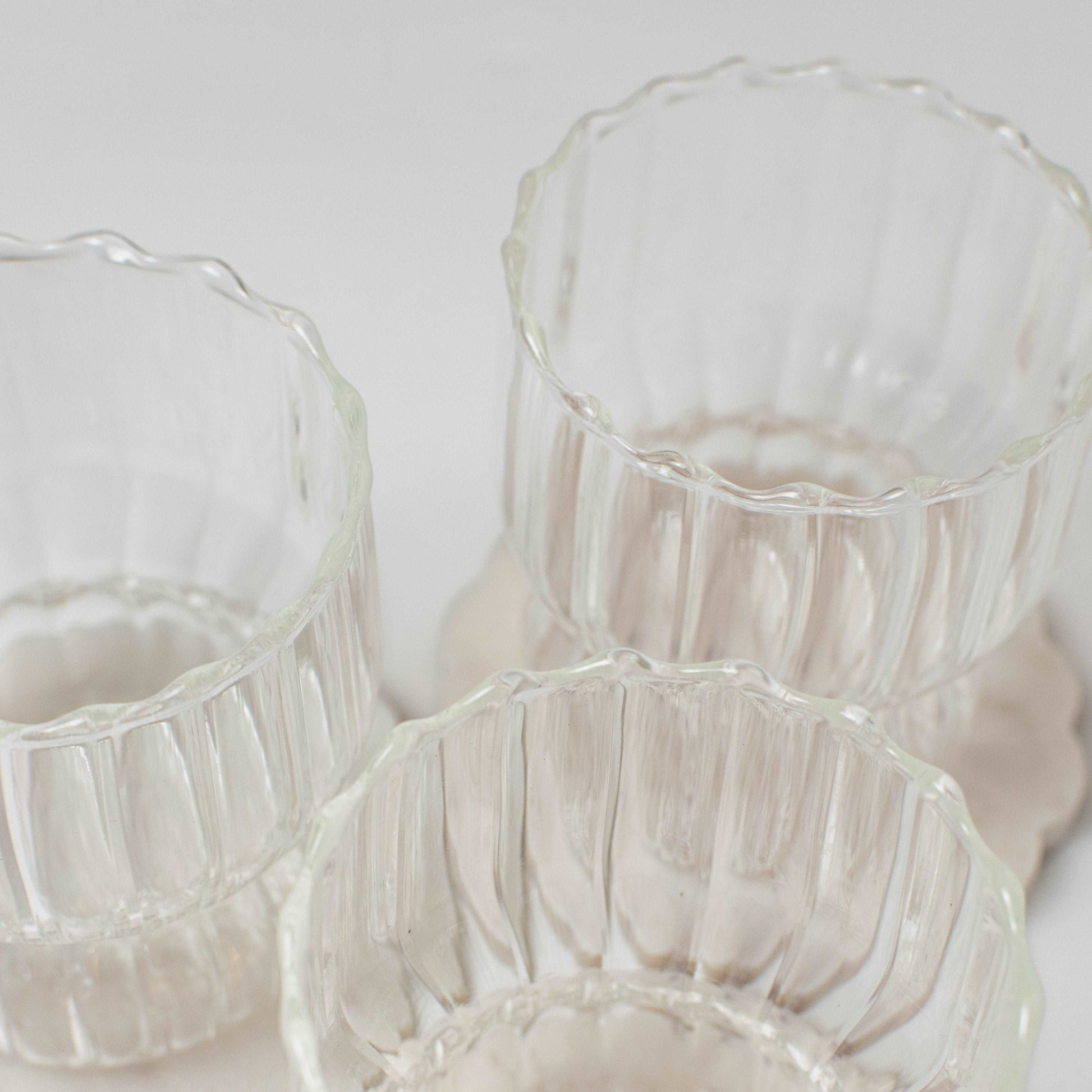 clear glass set of 4