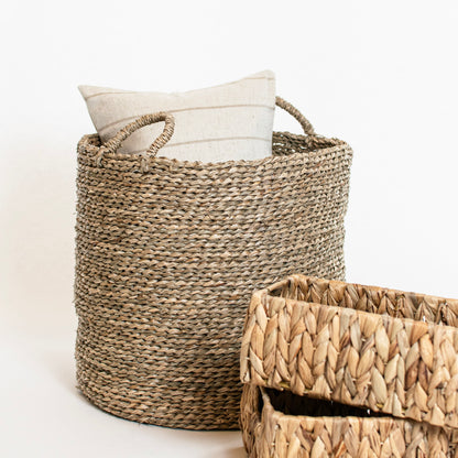 seagrass woven storage basket
