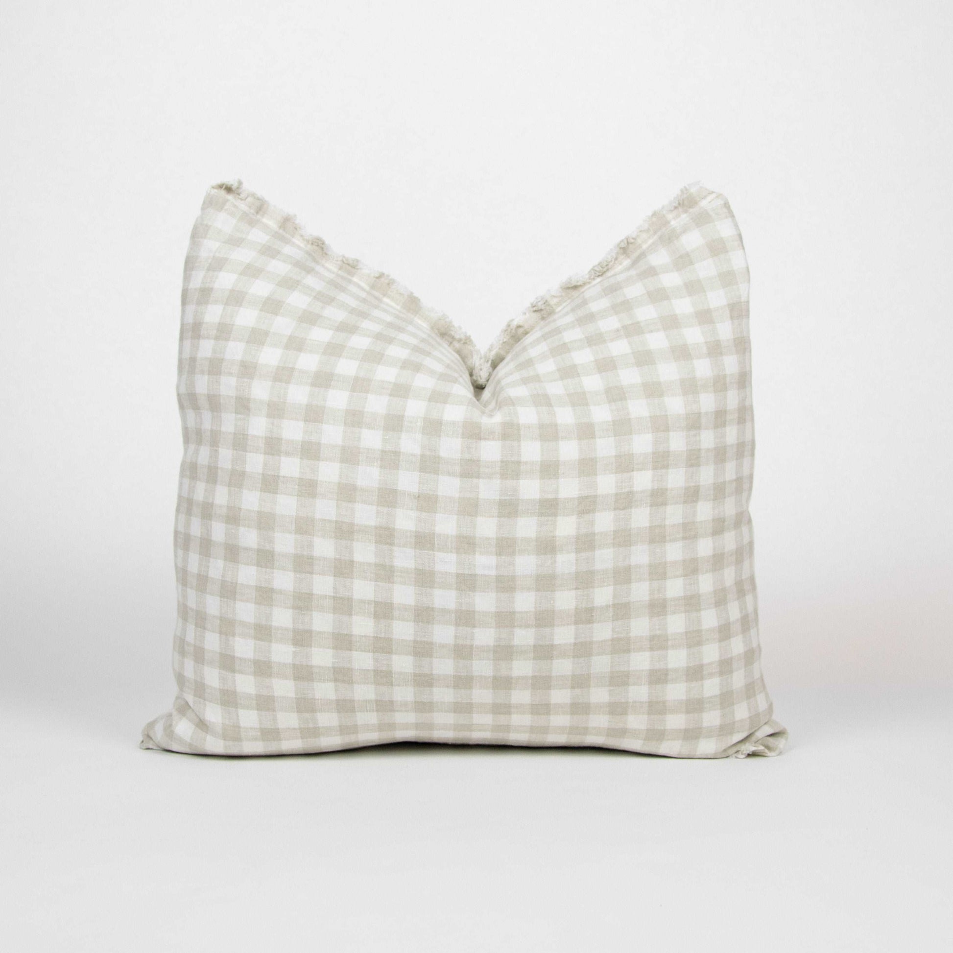 white checkered cushion cover