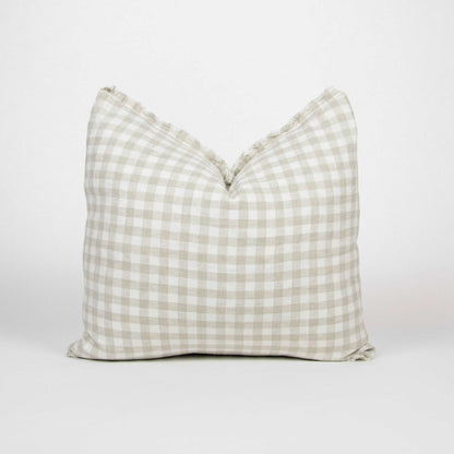 white checkered cushion cover